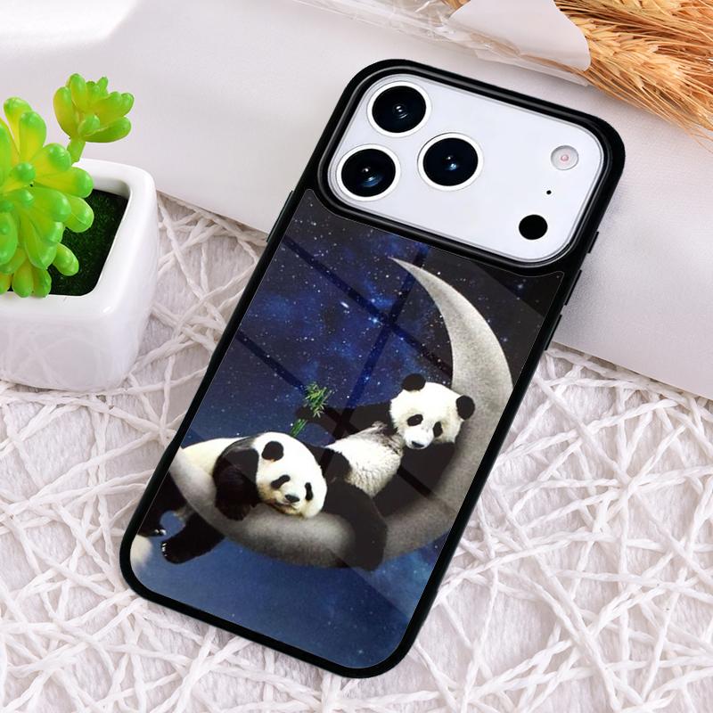 Милый Мультяшный Чехол-Панда для Телефона iPhone 17 Air 16 15 11 12 14 13 Pro Max Ударопрочный Чехол
