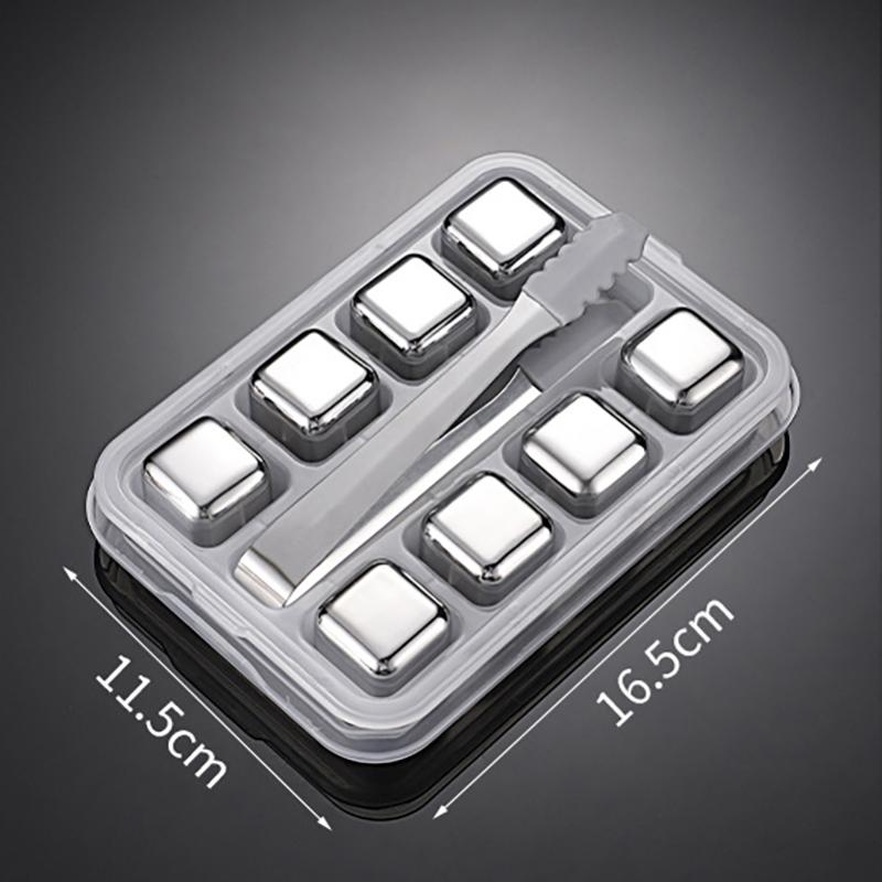 304 Stainless Steel Ice Cubes, Reusable Whiskey Stones, Dice Poker Pattern, Quick-Frozen Metal Ice Pellets, Beer Cooler Bar Tool