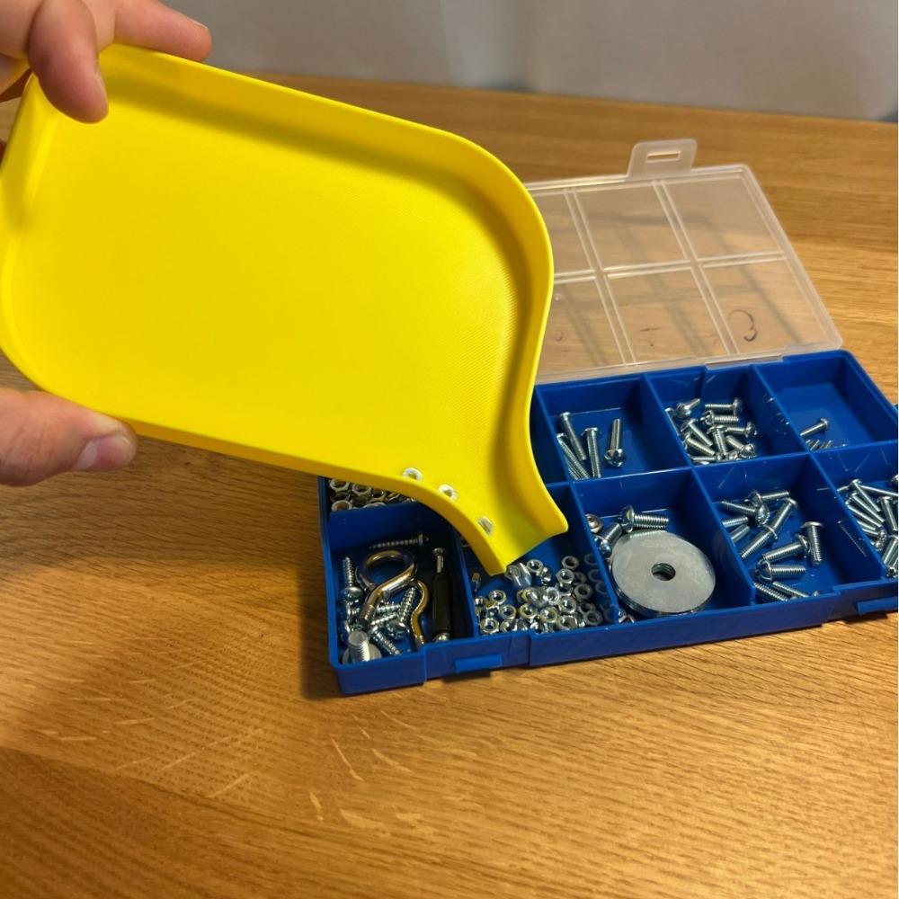 Plastic Funnel Tray with Barrier Plug Small Parts Tools Tray Screw Nut Storage
