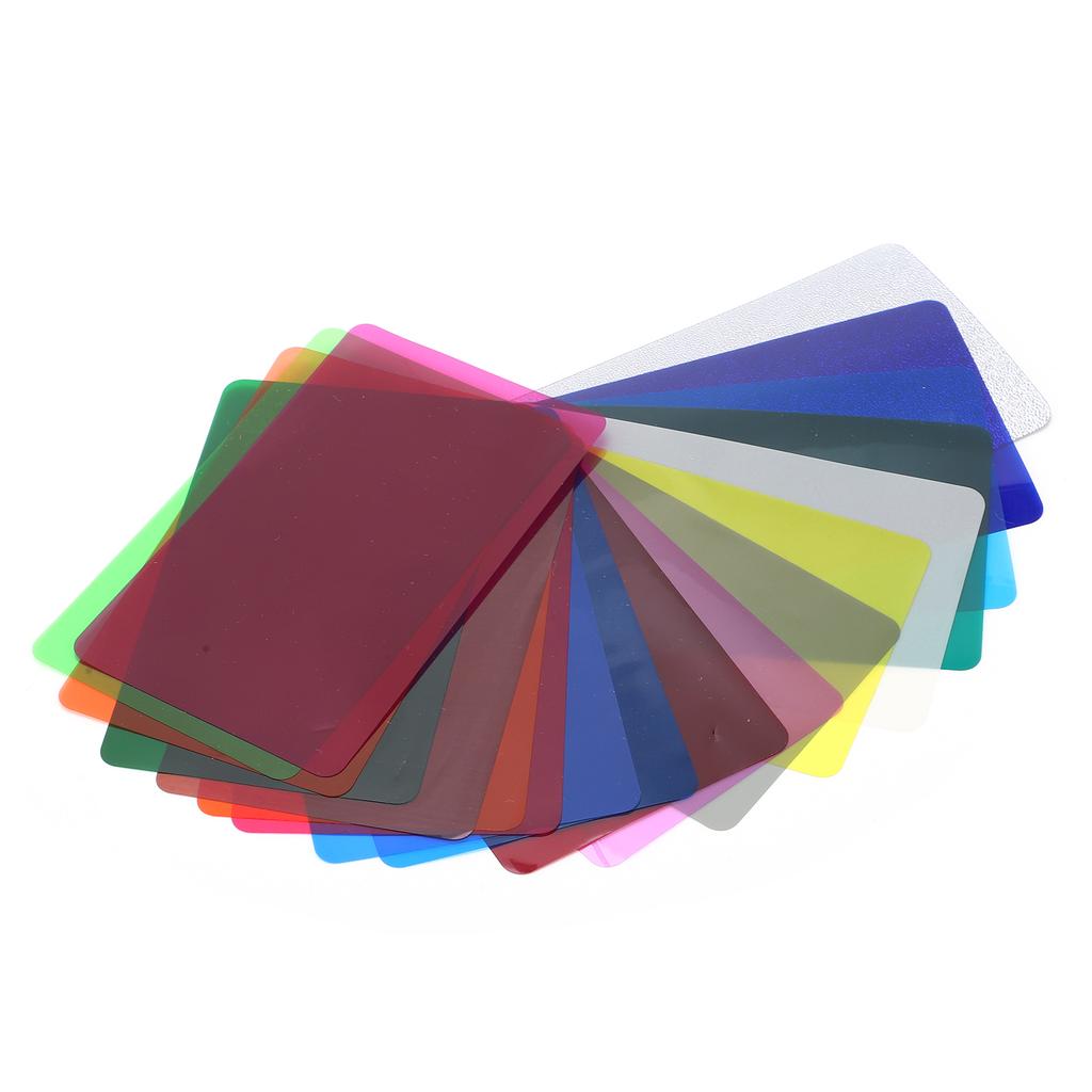18pcs Camera Gel Filter Kit Transparency Color Film Plastic Sheets Color Correction Filter for Lighting