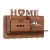 Wooden Matte Finish Designer Home Side Wall Shelf, Key Holder with 7 Keys Hooks (Brown)- Home Decor Items, Diwali Decorations Items