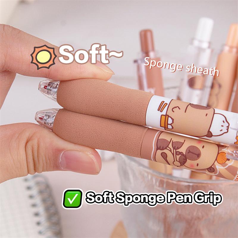 6 шт. кавайные мультяшные гелевые ручки капибара быстросохнущие гладкие нейтральные ручки для письма школьные канцелярские принадлежности милые канцелярские принадлежности для студентов