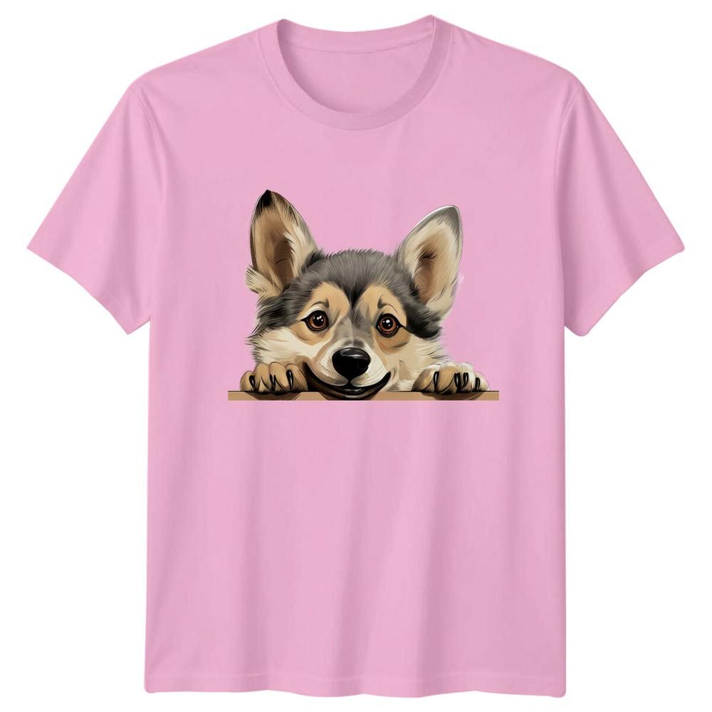 Cute Corgi Peeking Dog TShirt Adorable Puppy Tee