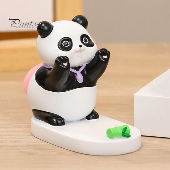 Подставка для мобильного телефона в виде мультяшного животного, свиньи, собаки, кролика, панды, статуэтки из смолы, скульптуры, подставки для мобильных телефонов и планшетов, украшения для рабочего стола