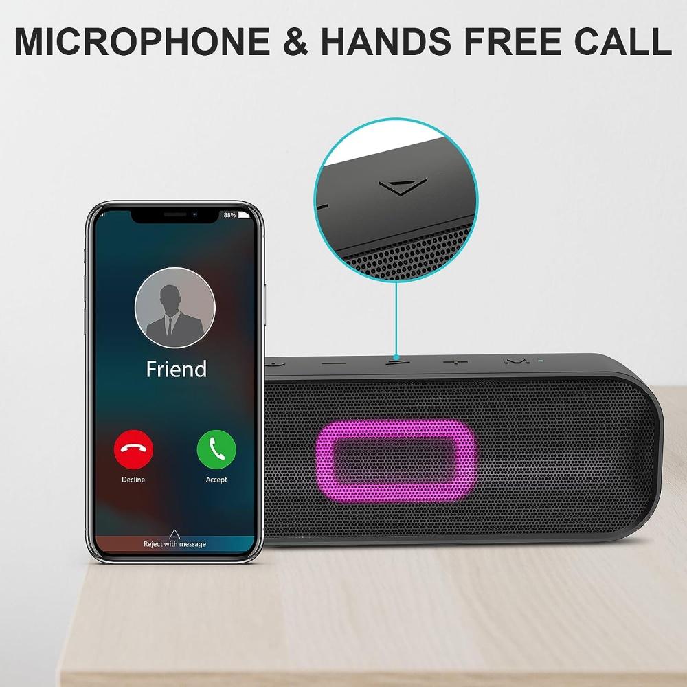 Портативные колонки с беспроводной связью Bluetooth с громким стереозвуком 20 Вт, водонепроницаемые колонки для душа IPX6, громкоговорители TWS для вечеринок, многоцветная подсветка