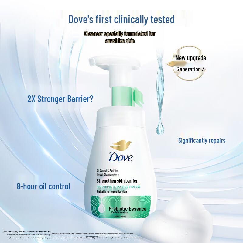 Dove Oil Control Facial Cleansing Foam (160ml) with Vaseline Body Lotion (30ml)