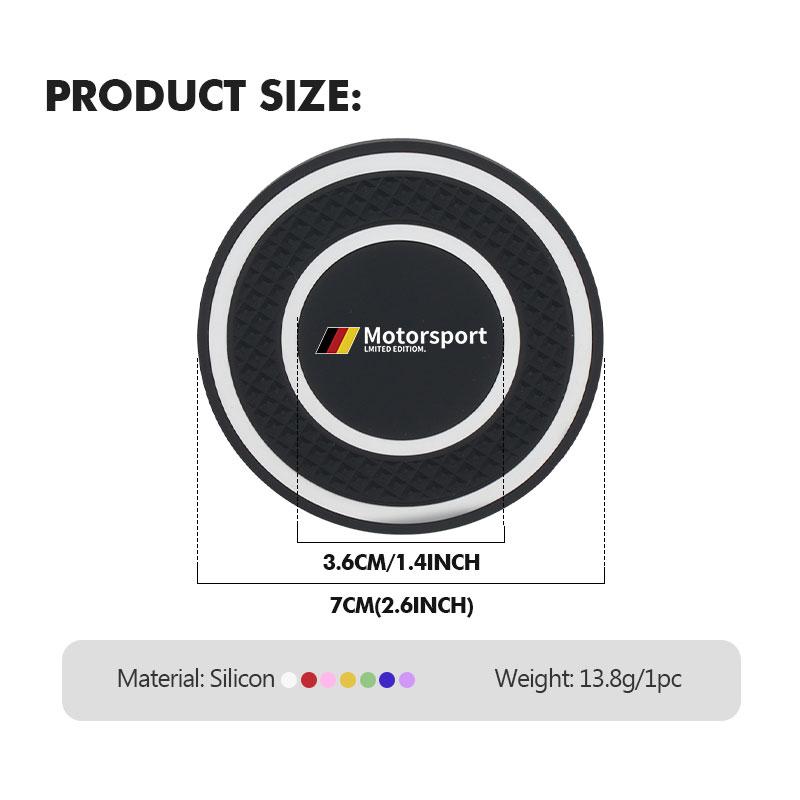 For BMW 2pcs Car Silicone Coaster Water Cup Anti-slip Pad Accessories X1 X3 X5 E39 E46 E90 F20 E60 F30 E36 F10 E87 E70 E91