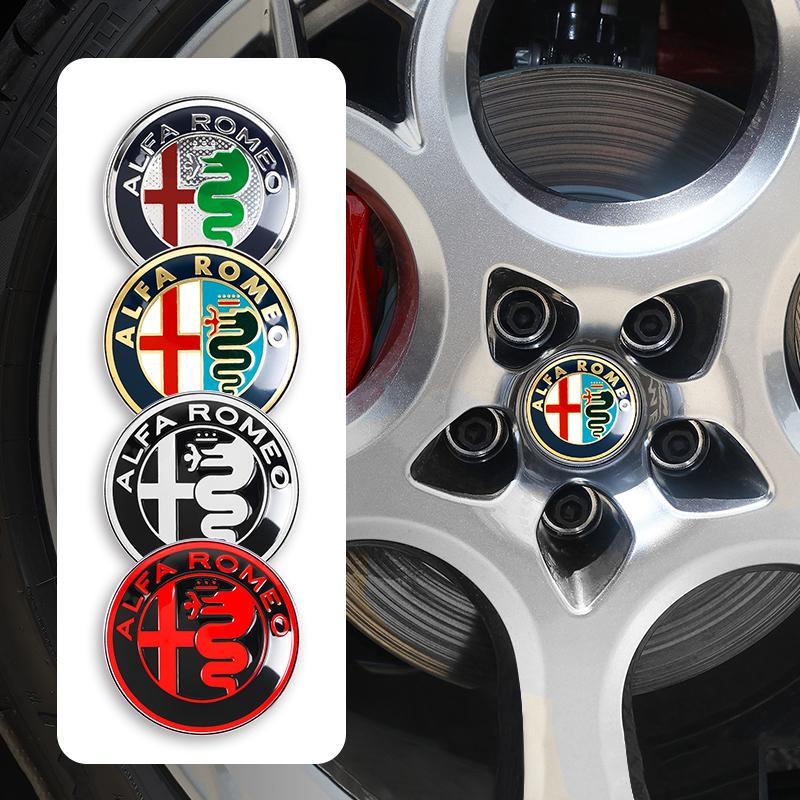 For Alfa Romeo 2026 Hot Sticker 4Pcs Car Emblem Wheel Hub Center Cover Car Accessories For Alfa Romeo Giulietta 159 Mito Giulia 