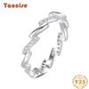 Tancise Classic 925 Sterling Silver  Zircon Ring Ladies Jewelry Wedding Promise Party Gift