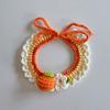 Маленький оранжевый цветок плетеный ошейник кошка собака ручной работы милое фото украшение