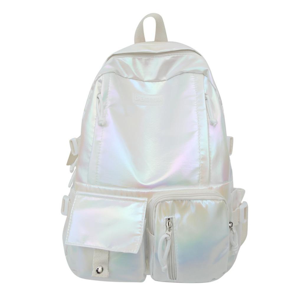 Multi-Pocket Laser Backpack Korean Style Shoulder Bag Portable Students School Bag Teenager