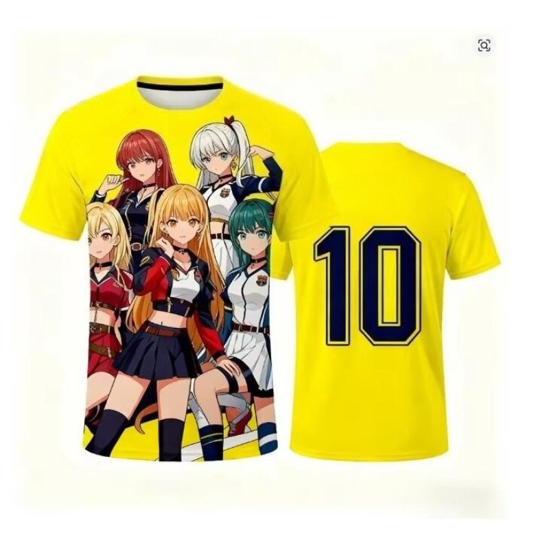 3D Принт Мультяшная Аниме Футболка Детская Фан-Версия Футбольная Футбольная Тренировочная Майка Спортивная Одежда Топ