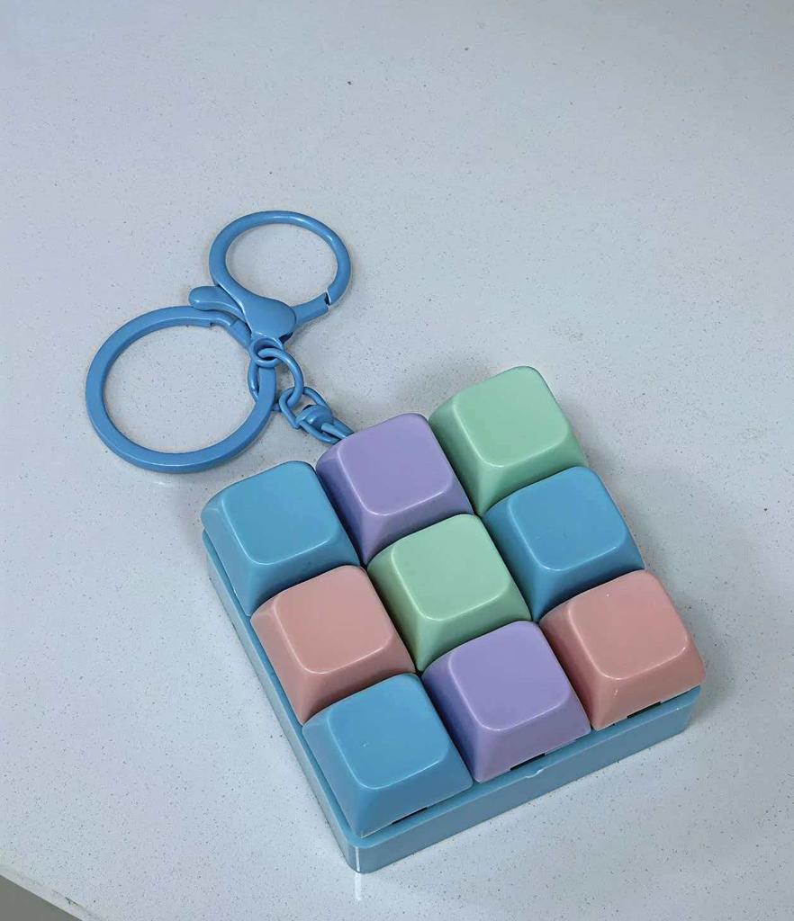 Stress Relief Toy Keychain 9 Key Press Toy Finger Squeeze Anti Stress Gadget Bag Pendant Festival Surprise Gift For Lovers