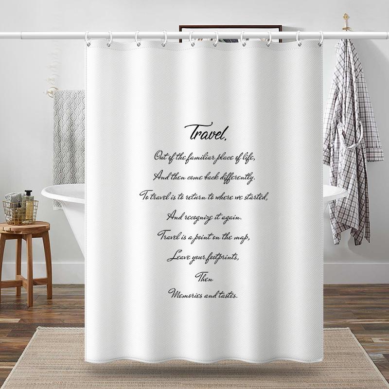 Bathroom Thickened Waterproof Curtain Mildew Proof Shower Curtain Shower Partition Curtain Shower Curtain Bathroom Curtain Free Perforation