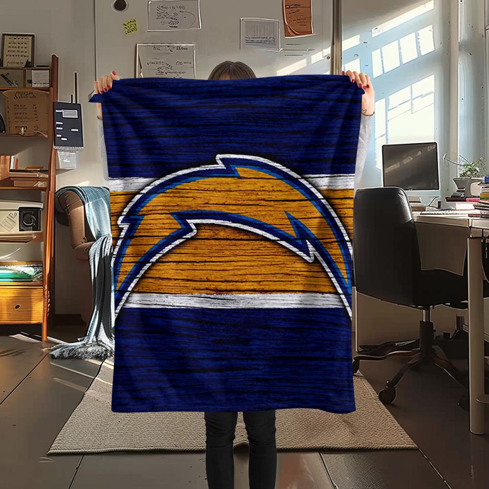 Los Angeles Chargers Print Flannel Blanket, High quality Comfortable for All Seasons, Home Decor, Warmth and Comfort