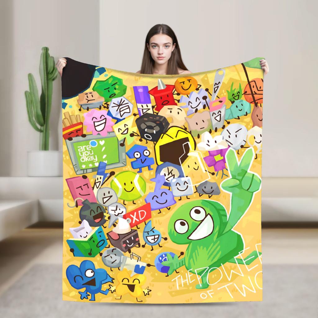 Super Soft Blanket Camping BFDI All Characters Throw Blanket BFDI Flannel Bedspread For Bedroom Pattern Sofa Bed Cover
