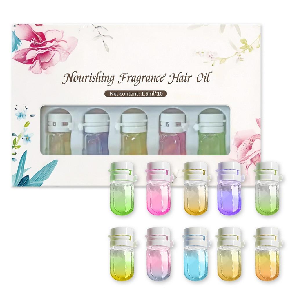Moisturizing Hair Care Serum Oil 1.5ml*10 Pieces, Soft And Anti-frizzy Hair Care Gel With Long-lasting Fragrancy