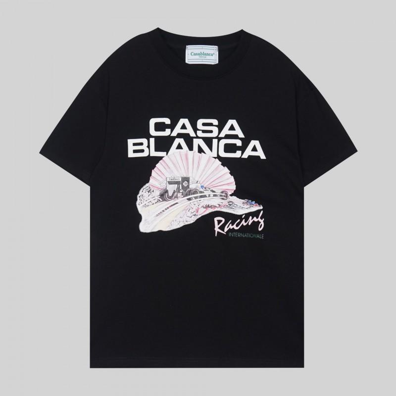 Casablanca Tropical Fruit Print Short Sleeve T-Shirt Teen Boys Casual Loose Fit Crewneck Tee