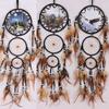 1PC Handmade Dream Catcher Creative Wall Decorations Wolf Pattern Indian Dreamcatcher Retro Feather Ornament Home Room Hanging Decor