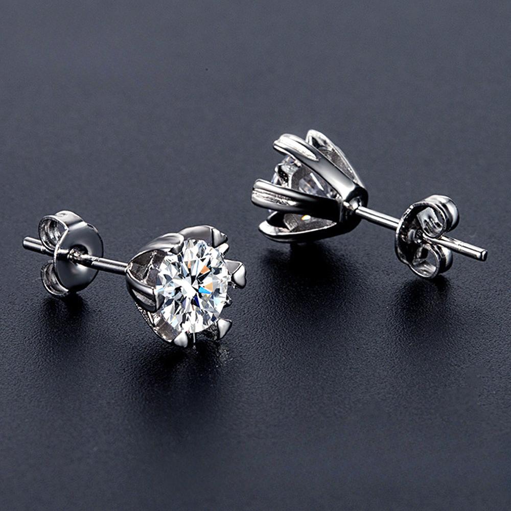 D цвет 0,5/1 карат 6,5 мм VVS1 серьги-гвоздики с муассанитом для женщин стерлингового серебра 925 пробы с GRA свадебные ювелирные украшения