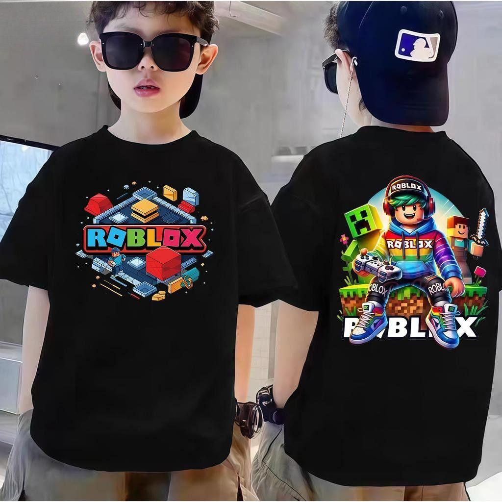 Children's T-shirt Boys Cute Cartoon Summer Short Sleeve Round Neck Loose Shirt