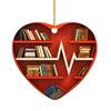 Heart Shaped Christmas Ornament Acrylic Bookshelf Xmas Tree Hanging Decorations 2D Flat