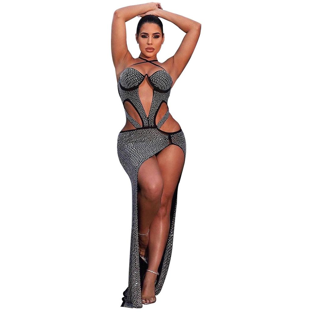 Женское европейское и американское платье с нерегулярными вырезами, сексуальное, для ночного клуба, для светской львицы - Летняя новинка