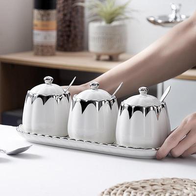 Креативный керамический набор кухонных баночек для специй - Хранение соли и приправ