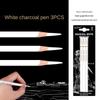 3Pcs Art Supplies Charcoal Pen Sketch Pencil Soft/Medium/Hard Black White Charcoal Pencil Student
