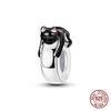 Original Owl Beads 100% 925 Silver Lucky Cat Elephant Charms Fit Original 925 Bracelet DIY Jewelry Making Women's Gift