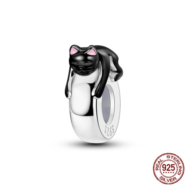 Original Owl Beads 100% 925 Silver Lucky Cat Elephant Charms Fit Original 925 Bracelet DIY Jewelry Making Women's Gift