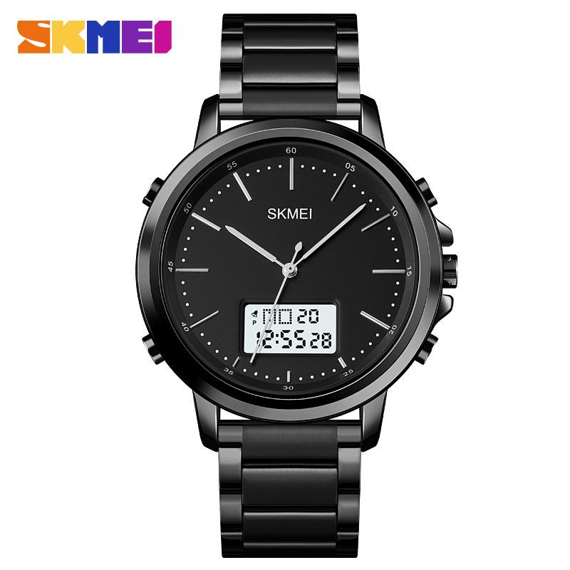 Men's Watch SKMEI Leather Strap 50M Waterproof LED Backlight 1652