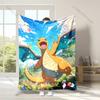 Pokemon Cute Dragonite Printed Blanket Cartoon Flannel Fluffy Soft Blanket for Adult Kids Plush Sofa Bed Car Camping for Gifts