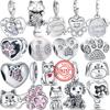 100% 925 Sterling Silver Paw Print Lucky Cat Dog Cute Puppy Charm Beads Fit Original  Charms Bracelet Women Girls Jewelry