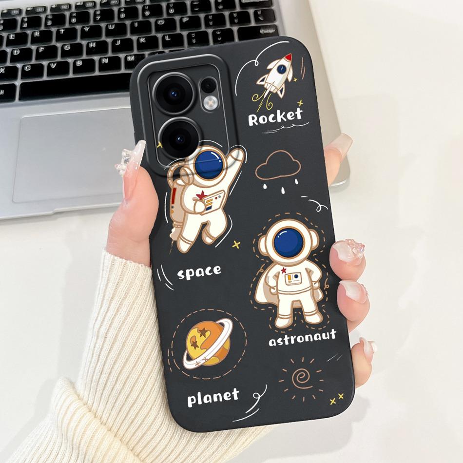 Для OPPO Reno13 F 4G 5G Reno13 Pro Милый Мультяшный Космический Кот Чехол для Телефона Reno 13F 13 13Pro Мягкий Силиконовый Ударопрочный Чехол