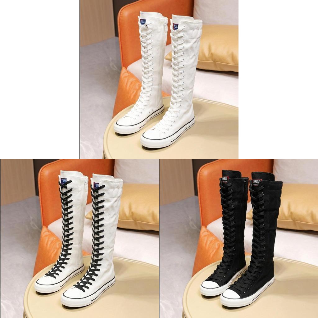 Canvas Sneakers Women Casual Slipon With Side Zipper For Spring Fashion