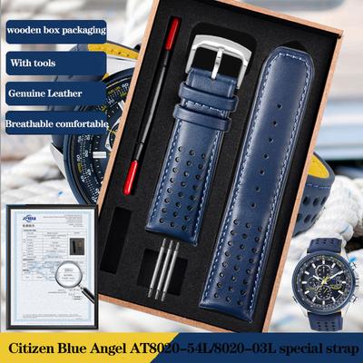 22мм 23мм Ремешок для часов из воловьей кожи для мужских часов CITIZEN Blue Angel Generation серии AT8020-54L AT8020-03L