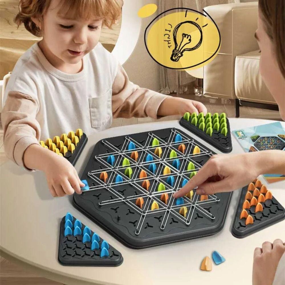 Rubber Band Triangle Chess Desktop Game Logical Thinking Triangle Puzzle Toy Home Game