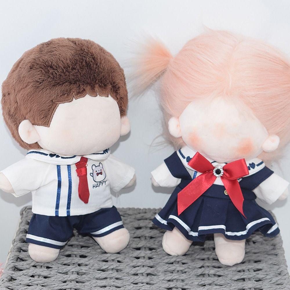 Одежда для куклы 10/20 см, белая и темно-синяя блузка, костюм с юбкой, подарочный комплект, рубашка, брюки, хлопковая мягкая кукла