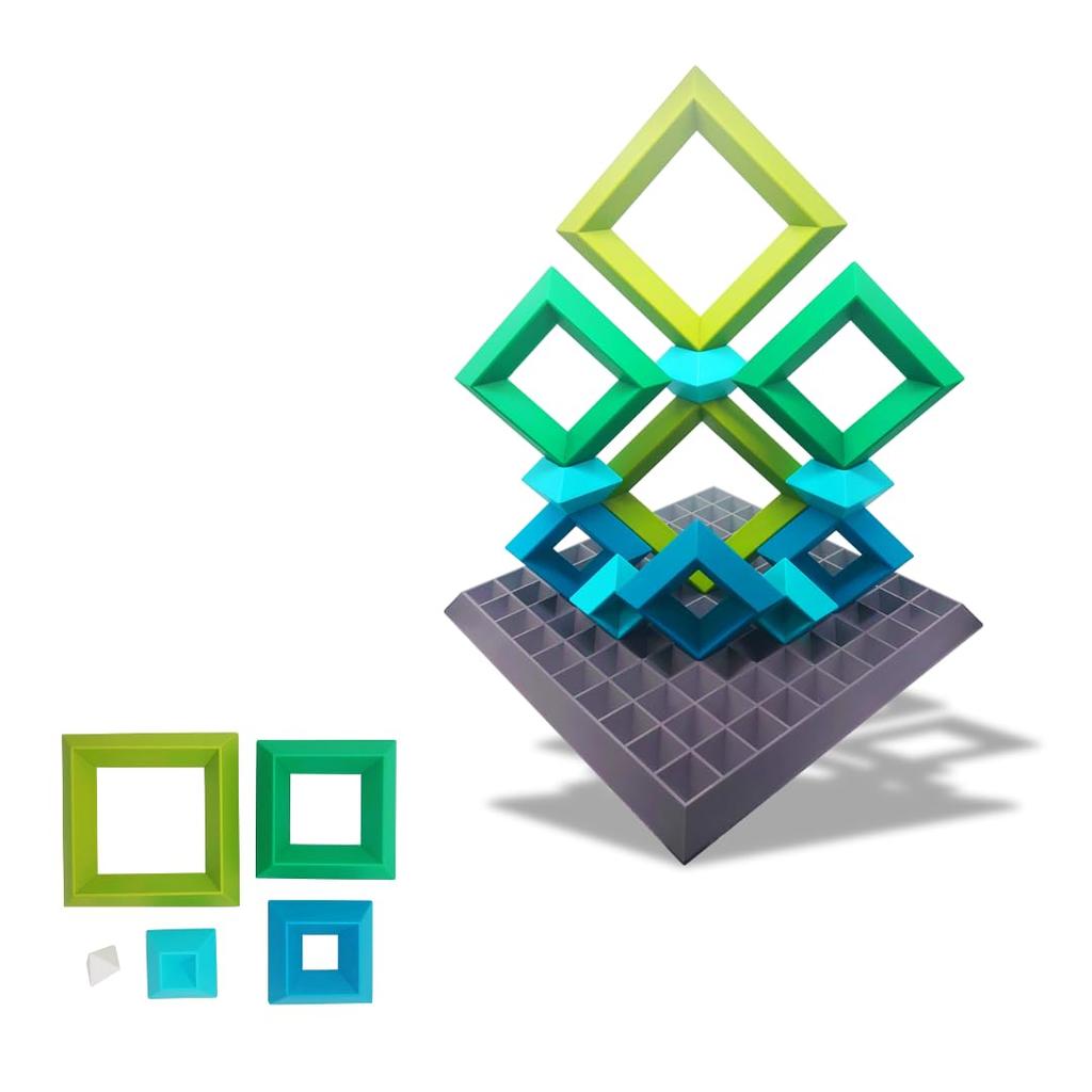 Art Building Puzzle Imagine Square Colorful Blocks To Create 3D Montessori Educational Develops Color and Shape Recognition for Children Ages and 5