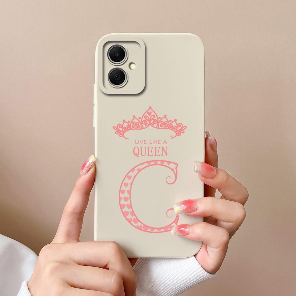 For Samsung Galaxy A06 Case A-Z Letter Upgrade Camera Protection Soft Liquid Silicone Bumper For Samsung A 06 Back Cover Funda