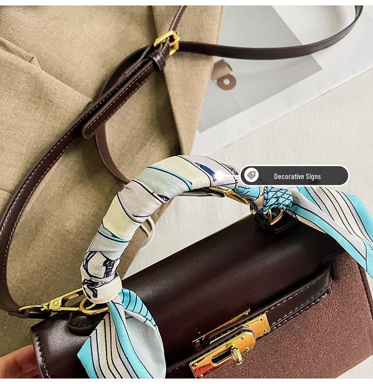 Kelly Women's Large Shoulder Bag with Lock and Scarf - Versatile Crossbody Handbag