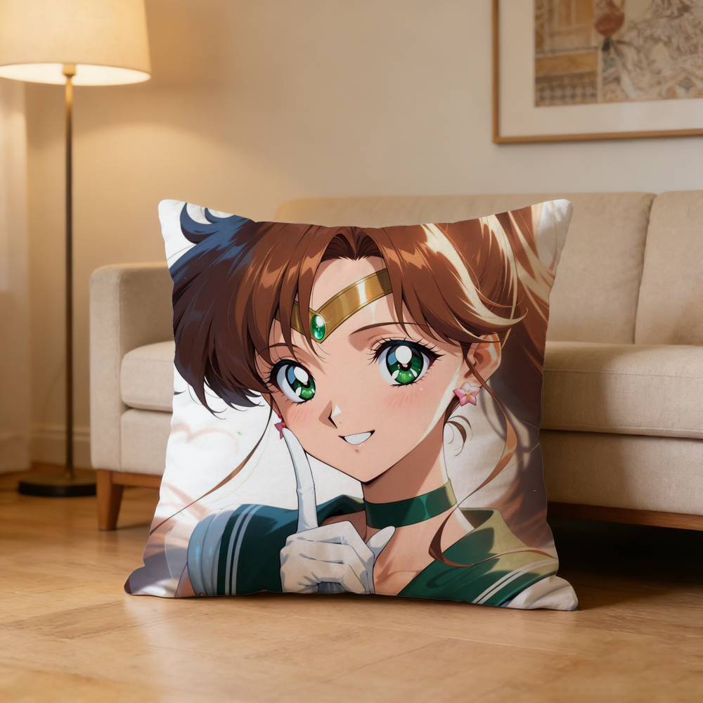 Makoto Kino Sailor Jupiter Pillow Case For Sofa Living Room Home Office Decor Protective Cover