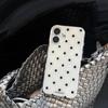 Жесткий чехол в черно-белый горошек для iPhone 13/14/16/17 Pro Max, двухслойный IMD