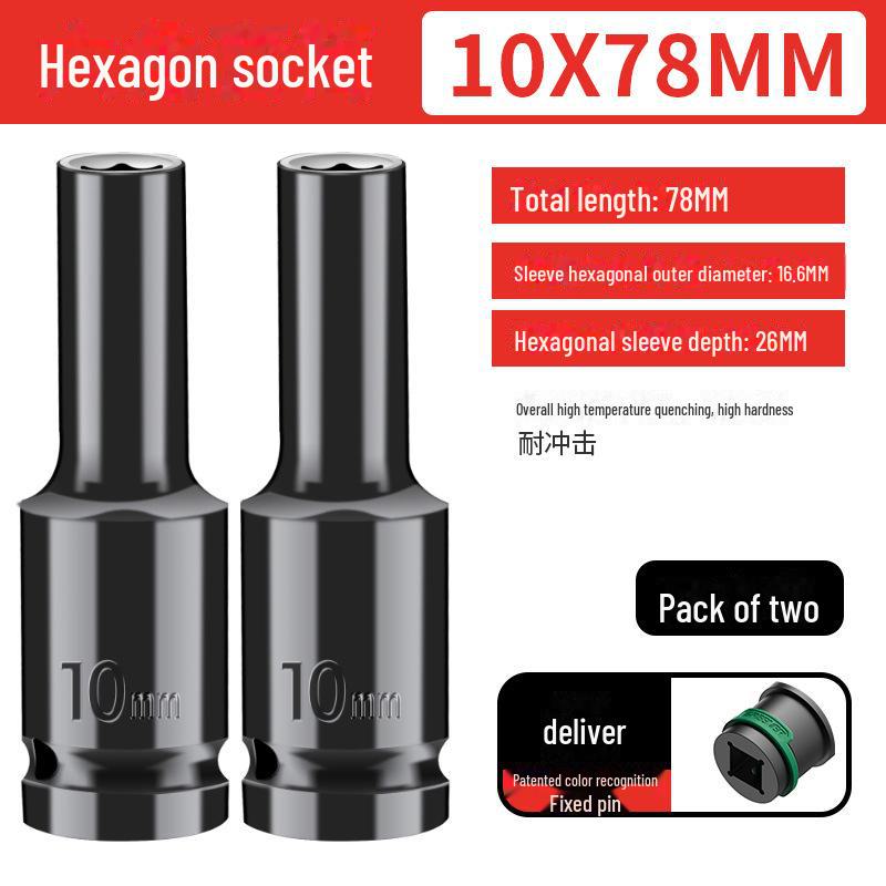 Green Forest 1/2 Electric Wrench Extended 12.5mm Hex Socket for Woodworking