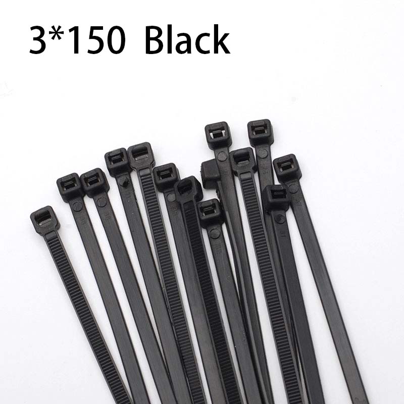500/100Pcs Plastic Nylon Cable Ties Self-locking Cord Ties Straps Adjustable Cables Fastening Loop Home Office Wire Zip Ties