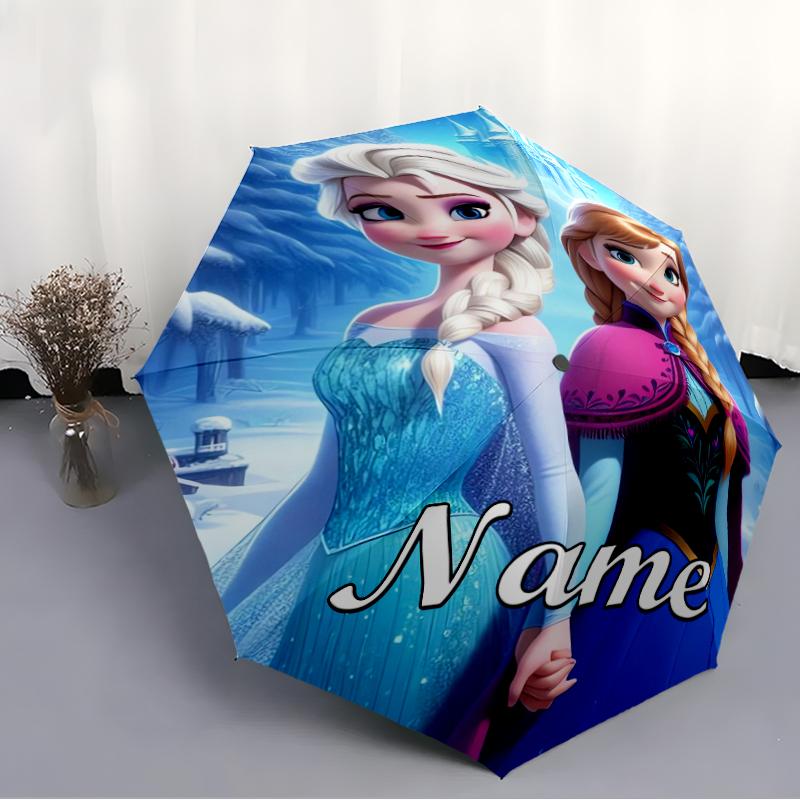 Personalized Name F-Frozen Print Umbrella - Automatic Open/Close, Eight-Rib Durable Frame, Automatic Folding Umbrella