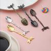 Zinc Zinc Zinc Alloy Dessert Spoon Vintage Teaspoon Stirring Spoon Dragonfly Coffee Spoon  Pudding