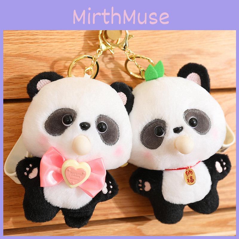 Plush Cuddly Panda Keychain Stuffed Bubble Blowing Designs Collectible Gifts