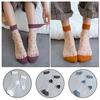 1Pair Transparent Short Sock Silk Elastic Hosiery Mesh Candy Color Polka Dot Ankle Socks Fashion